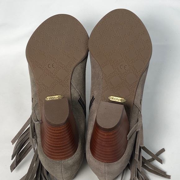 Vionic Women’s Faros Gray Fringed Ankle Boots with Stud Detail 6 New Wit… - Picture 8 of 14
